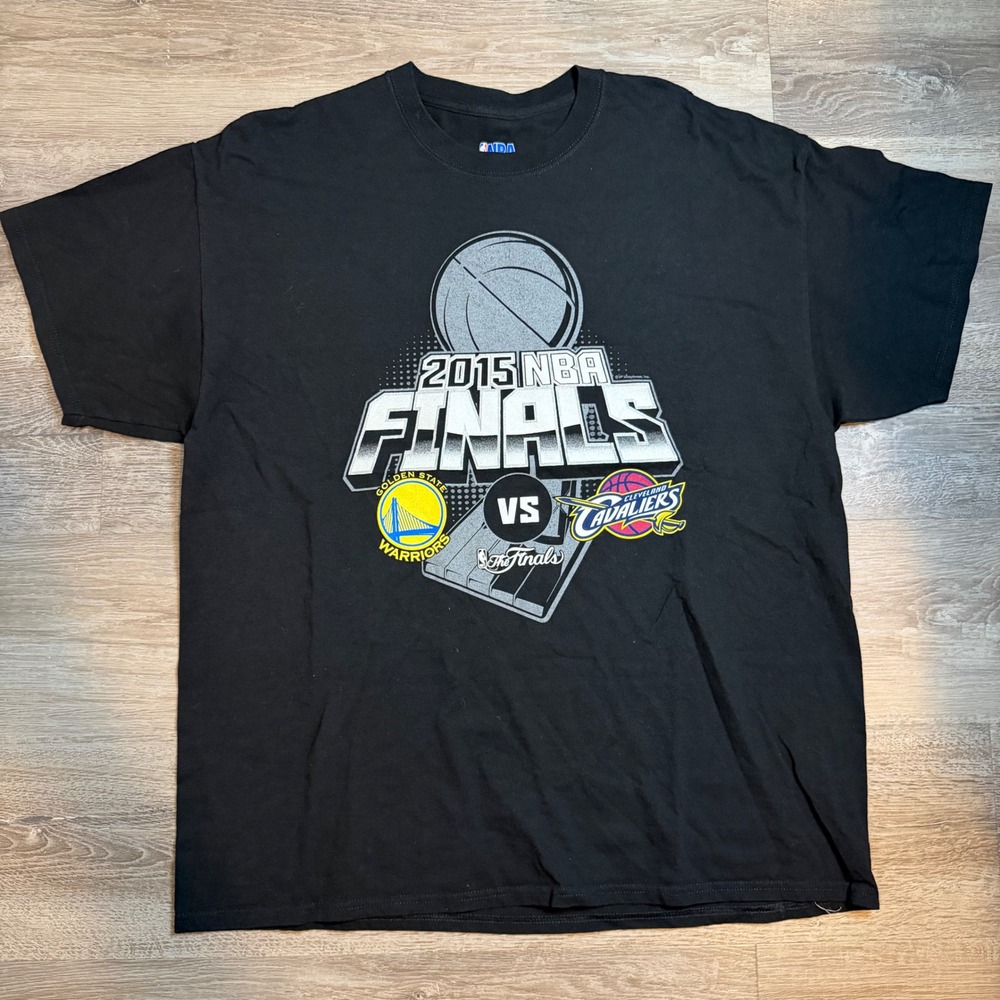 NBA 2015 Finals Warriors vs Cavaliers Graphic T-Shirt Black XL Mens